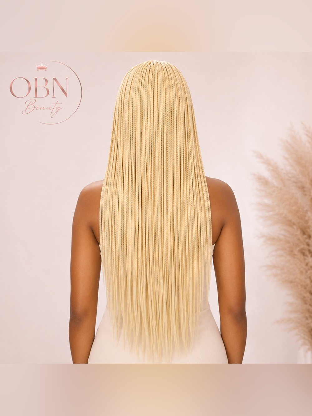 OBN Beauty Blonde Micro Braid Lace Front Wig – 24” #613 - Picture 2 of 7